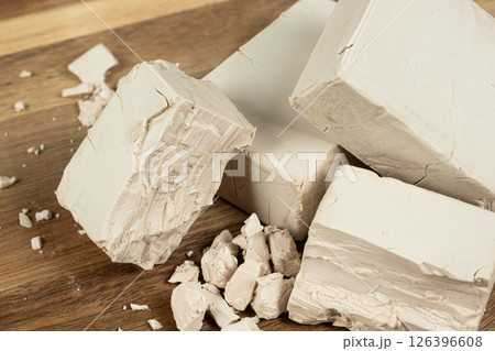 Wet Yeast Bricks for Homemade Dough Preparation. 126396608