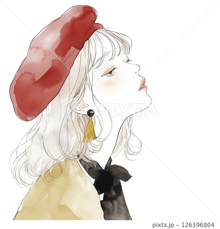 若い女性のラフスケッチ 126396804