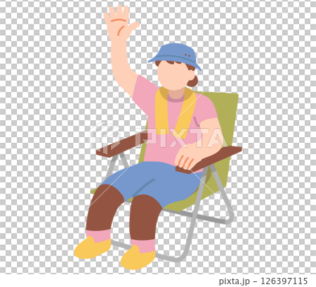 椅子に座る夏服の観客のイラスト 126397115
