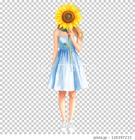 Sunflower Clipart Watercolor Joyful Natural Beauty 126397215