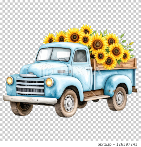 Sunflower Clipart Watercolor Joyful Natural Beauty 126397243