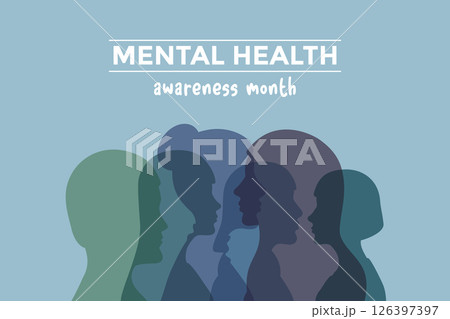 mental health awareness month concept human silhouette vector illustration mental health awareness month concept human silhouette vector illustration 126397397