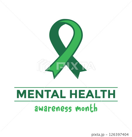 mental health awareness month green loop vector illustration 126397404