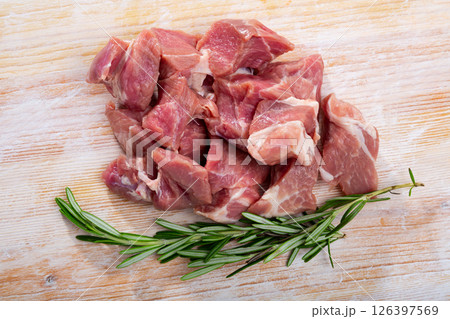Raw chopped pork 126397569