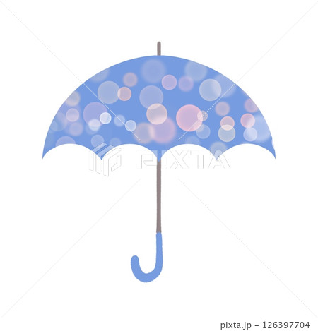 青い傘のイラスト 126397704