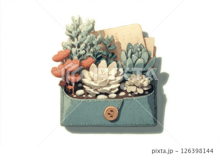 Pastel Succulents in a Teal Envelope Pastel Succulents in a Teal Envelope 126398144