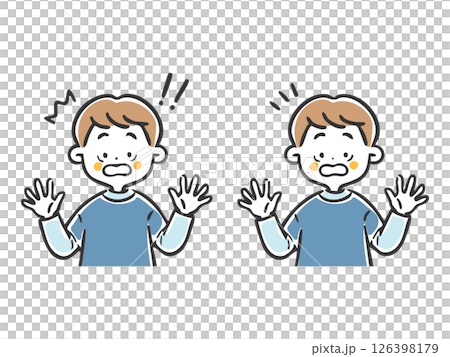 Surprised boy upper body vector 126398179