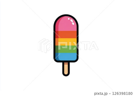 Rainbow Popsicle Pixel Art Illustration 126398180