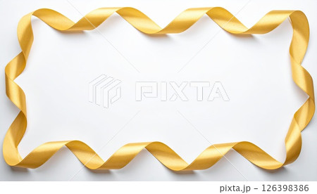 《AI画像》黄色いリボンのフレーム素材 《AI画像》黄色いリボンのフレーム素材 126398386