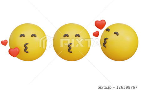 smiley with kissing lips face emoji emoticon 3D Icon 126398767