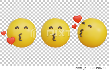 smiley with kissing lips face emoji emoticon 3D Icon 126398767