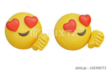 fall in love heart eyes face and clasped hands emoji emoticon 3D Icon 126398771