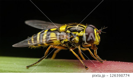Hoverfly feeding on nectar. 126398774
