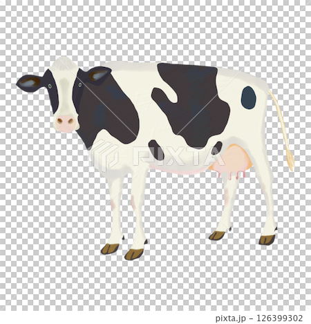 Illustration of a cow drawn with an oil brush Clip art Illustration PNG 126399302