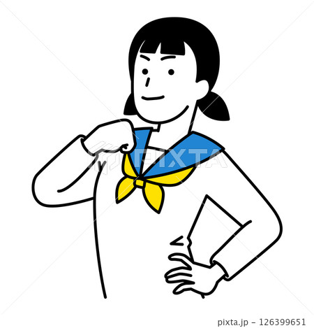 胸を張る女子学生 胸を張る女子学生 126399651