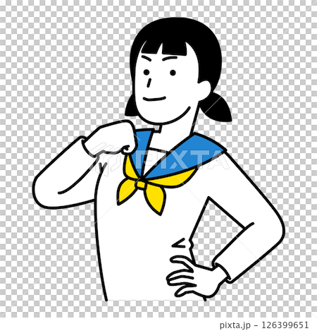 胸を張る女子学生 胸を張る女子学生 126399651