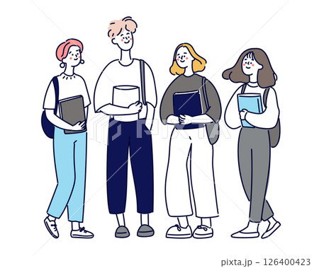 登校中大学生グループ 126400423