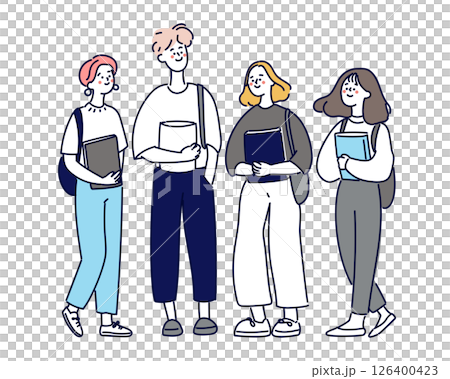 登校中大学生グループ 126400423