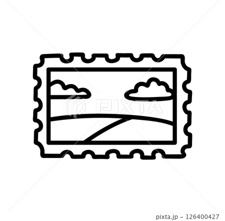 A postage stamp with a cute design A postage stamp with a cute design 126400427
