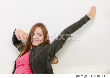 Happy and full of joy attrective woman 126401112