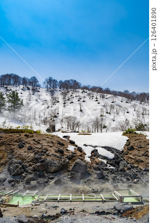 日本一の強酸性温泉　玉川温泉。日本、秋田 126401890