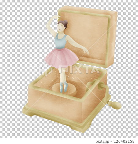 Hand Drawn Ballerina music box Clipart for Cottagecore Journaling, Scrapbooking, Wedding Cards, Invitations, Planners, and Crafting Projects 126402159