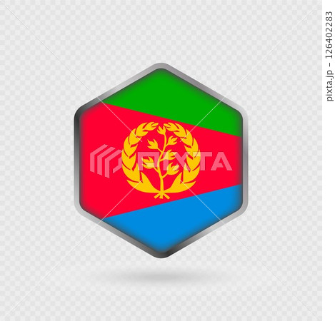 Eritrea flag icon in hexagon shape. 126402283