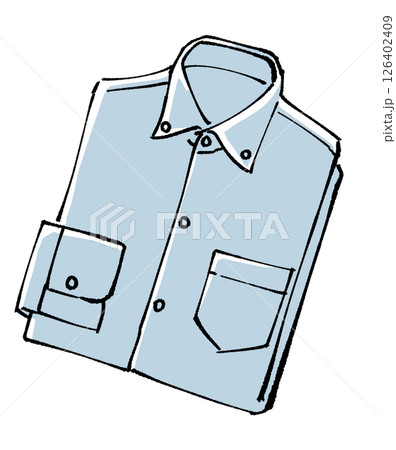 畳んだシャツのイラスト、手描き 126402409