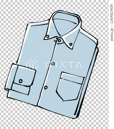 畳んだシャツのイラスト、手描き 126402409