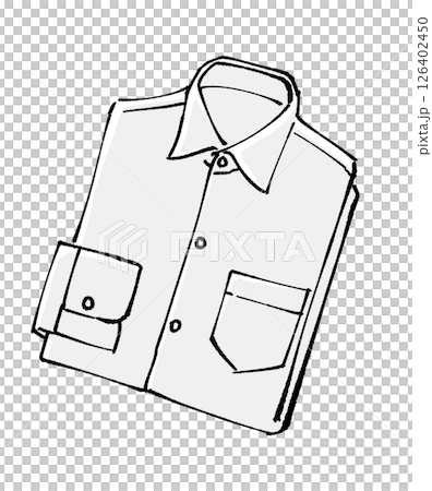折疊襯衫的插圖，手繪 126402450