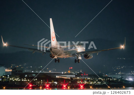 伊丹空港から着陸する飛行機 伊丹空港から着陸する飛行機 126402673