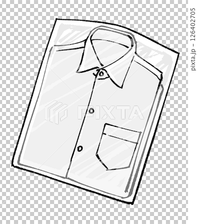Dry-cleaned shirt illustration, hand-drawn 126402705