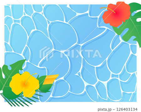 水面（水の模様と波紋）、プール、波打ち際、海のイメージのベクターイラスト 126403134