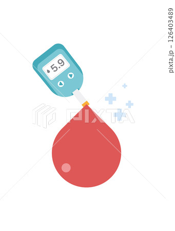 Blood glucose meter in hand stock illustration 126403489