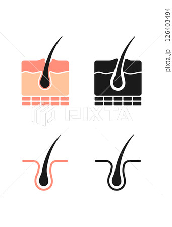Hair Follicle Structure Icon Set Hair Follicle Structure Icon Set 126403494