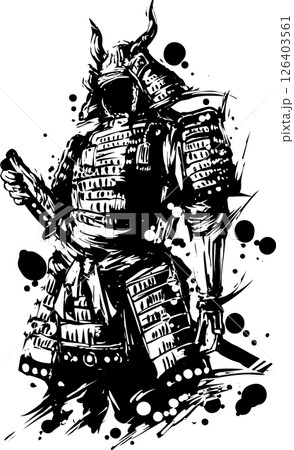 武士の墨絵 126403561