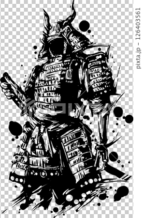 武士の墨絵 126403561