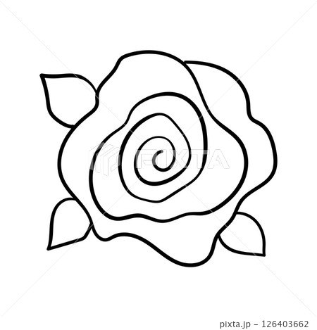Floral silhouette art line. Flowers in continuous line drawing style. Border with tropical flower. Minimalist black linear sketch. Trendy vector illustration isolated. Contour graphics for design 126403662