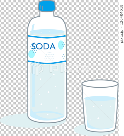 塑膠瓶和一杯碳酸飲料的插圖 塑膠瓶和一杯碳酸飲料的插圖 126404019