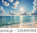 太陽が反射する海 126404368