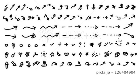 フレームや吹き出しー矢印ーあしらいなどにも使えるベクターアイコンセット フレームや吹き出しー矢印ーあしらいなどにも使えるベクターアイコンセット 126404904
