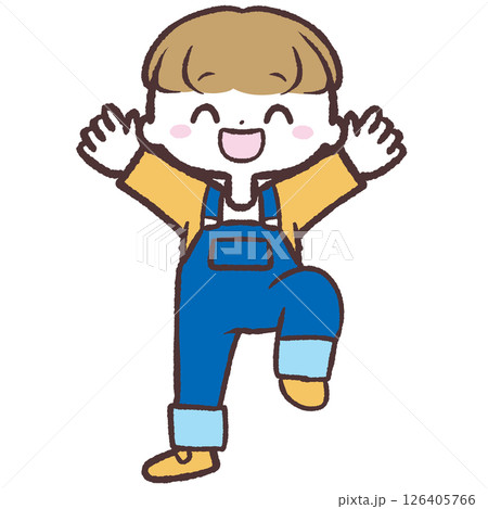 大喜びの子供のイラスト 126405766