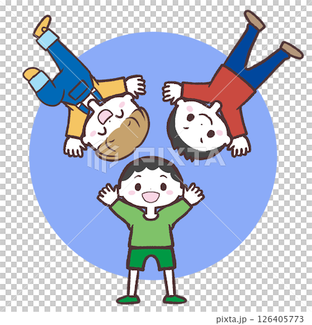 Illustration of children standing in a circle 126405773