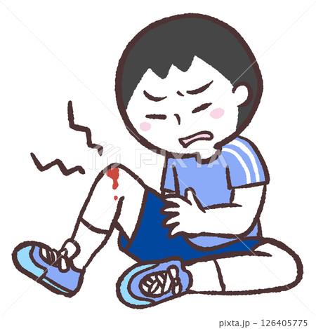 ひざの怪我をした男性のイラスト ひざの怪我をした男性のイラスト 126405775