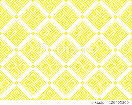Abstract geometric pattern. A seamless vector background. White and yellow ornament. Graphic modern pattern. Simple lattice graphic design Abstract geometric pattern. A seamless vector background. White and yellow ornament. Graphic modern pattern. Simple lattice graphic design 126405800