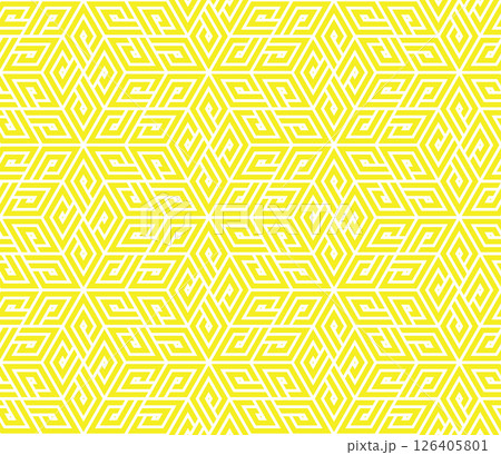 Abstract geometric pattern. A seamless vector background. White and yellow ornament. Graphic modern pattern. Simple lattice graphic design 126405801