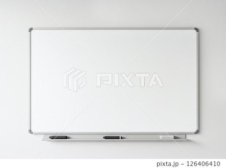 明るいグレーの壁に取り付けられたホワイトボード 明るいグレーの壁に取り付けられたホワイトボード 126406410