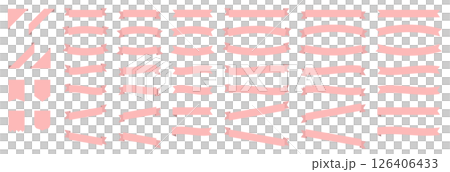 Pink ribbon frame set - Simple material that can be used for decoration, headings, and decorative frames Pink ribbon frame set - Simple material that can be used for decoration, headings, and decorative frames 126406433
