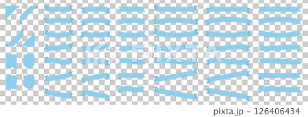 Blue ribbon frame set - Simple material that can be used for decoration, headings, and decorative frames Blue ribbon frame set - Simple material that can be used for decoration, headings, and decorative frames 126406434