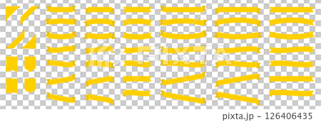 黄色いリボンフレームセット 装飾用・見出し用・飾り枠にも使えるシンプル素材 黄色いリボンフレームセット 装飾用・見出し用・飾り枠にも使えるシンプル素材 126406435